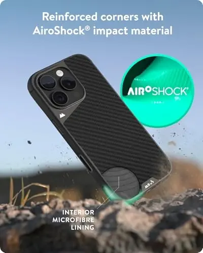 Mous for iPhone 16 Pro Max Case MagSafe Compatible with Camera Control Button- Limitless 6.0 - Carbon Fibre - Protective Shockproof Phone Cover - 3