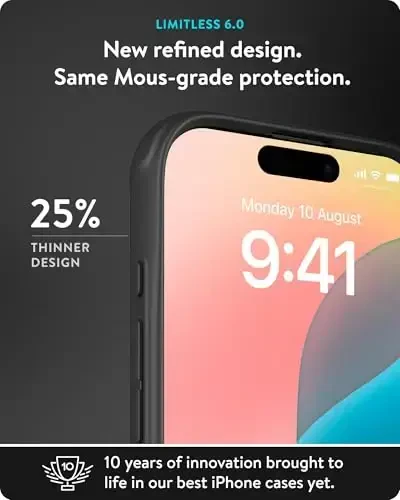 Mous for iPhone 16 Pro Max Case MagSafe Compatible - Limitless 6.0 - Bamboo - Protective Shockproof Phone Cover - 3