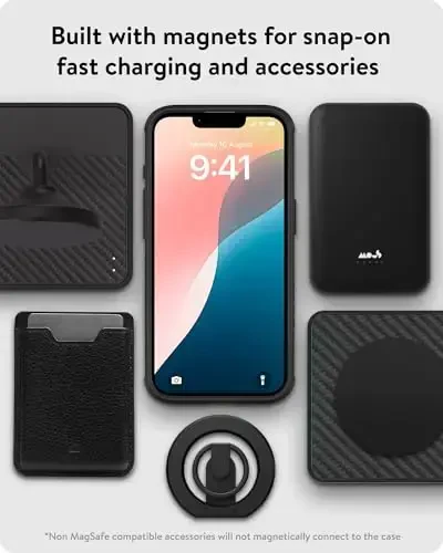 Mous for iPhone 16e Case 2025 MagSafe Compatible - Limitless 6.0 - Walnut - Protective Shockproof Phone Cover - 6