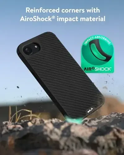 Mous for iPhone 16e Case 2025 MagSafe Compatible - Limitless 6.0 - Aramid Carbon Fibre- Protective Shockproof Phone Cover - 3