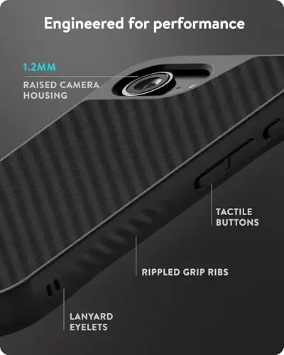 Mous for iPhone 16e Case 2025 MagSafe Compatible - Limitless 6.0 - Aramid Carbon Fibre- Protective Shockproof Phone Cover - 5