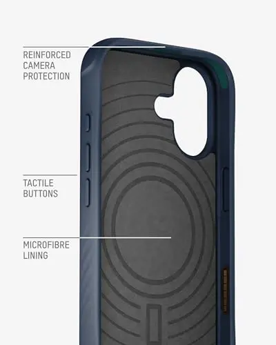 Mous for iPhone 17 Case, Compatible with MagSafe - Limitless - Protective Black Leather Cover for iPhone 17 - Shockproof, Full Camera Protection, Anti-Scratch Back, Black - 3