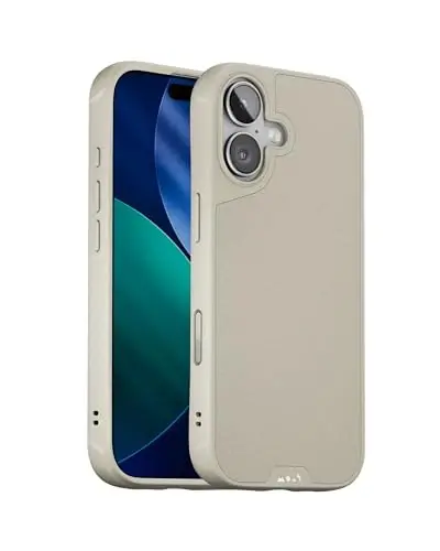 Mous for iPhone 17 Case, Compatible with MagSafe - Limitless - Protective Magnetic Cover for iPhone 17 - Shockproof, Full Camera Protection, Anti-Scratch Back, Stone 