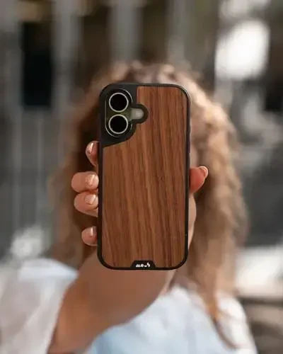 Mous for iPhone 17 Case, Compatible with MagSafe - Limitless - Protective Walbut Cover for iPhone 17 - Shockproof, Full Camera Protection, Anti-Scratch Back, Brown - 5