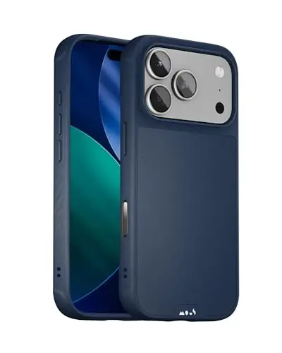Mous for iPhone 17 Pro Case, Compatible with MagSafe - Limitless - Protective Black Leather Cover for iPhone 17 Pro - Shockproof, Full Camera Protection, Anti-Scratch Back, Black - MOUS