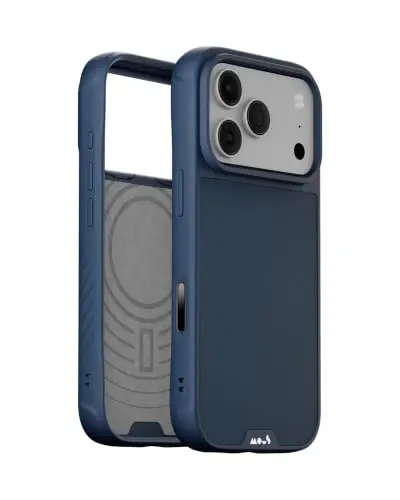 Mous for iPhone 18 Pro/ 17 Pro Case, Limitless Navy Blue Cover | Qi2 Certified, Compatible with MagSafe, Non-slip grip, AiroShock® Technology, Military-Grade Protection, Scratch Resistant - 1