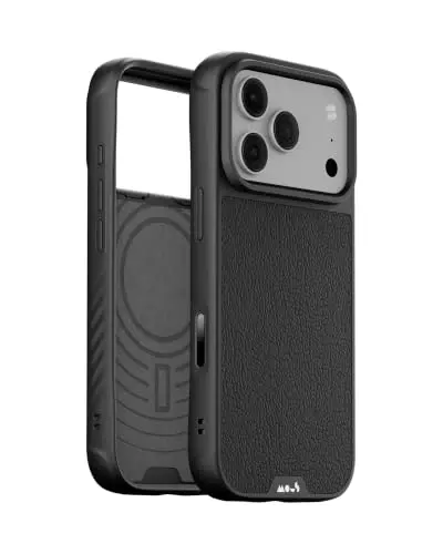Mous for iPhone 18 Pro Case, Limitless Black Leather Cover | Qi2 Certified, Compatible with MagSafe, Non-slip grip, AiroShock® Technology, Military-Grade Protection, Scratch Resistant - 1