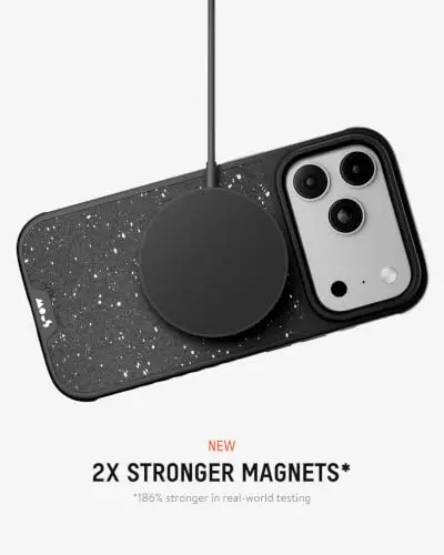 Mous for iPhone 18 Pro Case, Limitless Speckled Black Cover | Qi2 Certified, Compatible with MagSafe, Non-slip grip, AiroShock® Technology, Military-Grade Protection, Scratch Resistant - 3