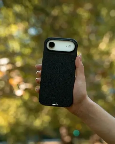 Mous for iPhone Air Case, Compatible with MagSafe - Limitless - Protective Black Leather Cover for iPhone Air - Shockproof, Full Camera Protection, Anti-Scratch Back, Black - 4