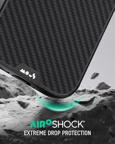 Mous for iPhone Air Case, Compatible with MagSafe - Limitless - Protective Carbon Fibre Cover for iPhone Air - Shockproof, Full Camera Protection, Anti-Scratch Back, Black - MOUS (1)