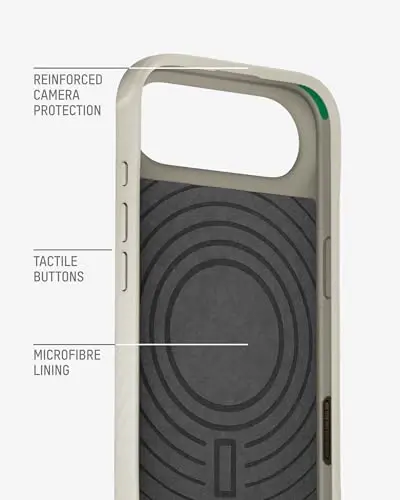 Mous for iPhone Air Case, Compatible with MagSafe - Limitless - Protective Magnetic Cover for iPhone Air - Shockproof, Full Camera Protection, Anti-Scratch Back, Stone - 3