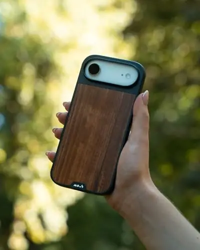 Mous for iPhone Air Case, Compatible with MagSafe - Limitless - Protective Walnut Cover for iPhone Air - Shockproof, Full Camera Protection, Anti-Scratch Back, Brown - 4