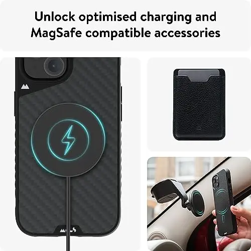 Mous, iPhone 15 Kılıf, MagSafe Uyumlu, Limitless 5.0, Karbon Fiber, Koruyucu iPhone 15 Kılıfı, Darbeye Dayanıklı Telefon Kapağı - 5