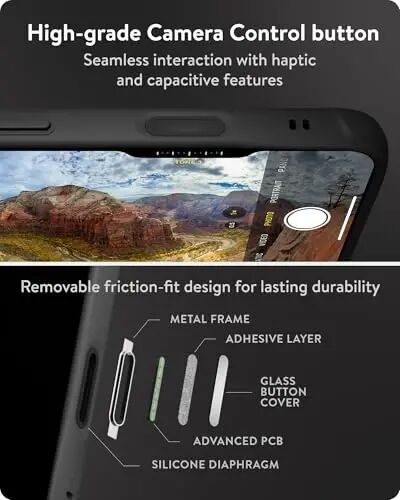 Mous for iPhone 16 Plus Case MagSafe Compatible with Camera Control Button- Limitless 6.0 - Carbon Fibre - Protective Shockproof Phone Cover - 4