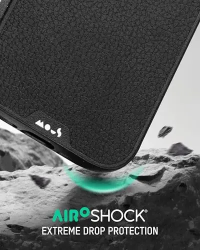 Mous iPhone Air uchun g'ilof, MagSafe bilan mos - Cheksiz - iPhone Air uchun himoya qora charm qopqoq - Zarba o'tkazmaydigan, to'liq kamera himoyasi, tirnalishga qarshi orqa, qora - 2