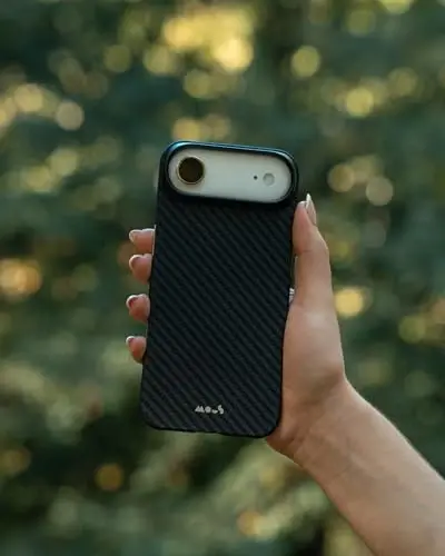 Mous for iPhone Air Case, Compatible with MagSafe - Limitless - Protective Carbon Fibre Cover for iPhone Air - Shockproof, Full Camera Protection, Anti-Scratch Back, Black - 4