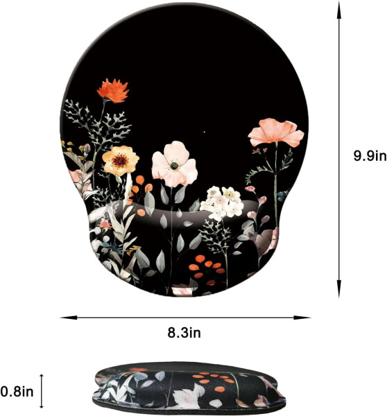 Mouse Pad with Wrist Support, Ergonomic Mouse Pad with Memory Foam Wrist Rest Cushion, Non-Slip Rubber Base Gaming Mice Pad for Home Office Computer Laptop, Moonlit Night - 12