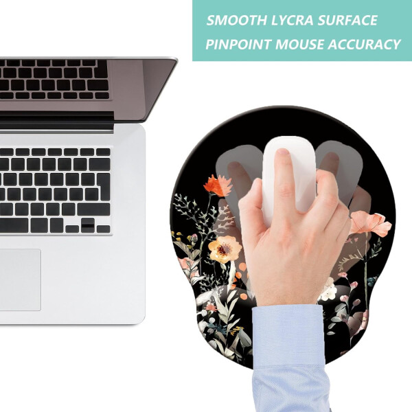 Mouse Pad with Wrist Support, Ergonomic Mouse Pad with Memory Foam Wrist Rest Cushion, Non-Slip Rubber Base Gaming Mice Pad for Home Office Computer Laptop, Moonlit Night - 13