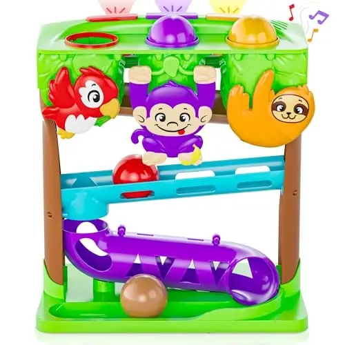 Move2Play, Hungry Jungle Animals, Interactive Toy for 1+ Year Olds, 6 to 12 Months, Baby Toy, 1 Year Old Birthday Gift for Girls, 9-12 Months, 6 7 8 9 10 12+ Months - 1