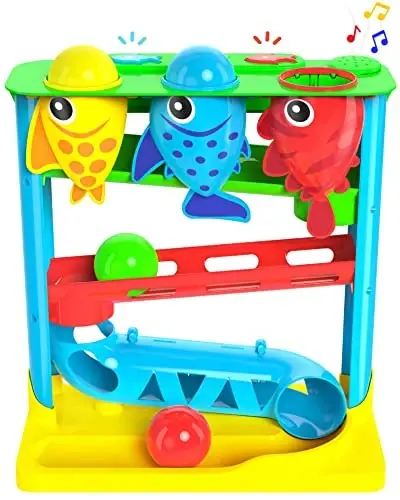 Move2Play, Feed The Fish | 30+ Fin-Tastic Songs & Phrases | Baby & Toddler Musical Toy | First Birthday Present for 1+ Year Old | Ages 6-24 Months | Boy & Girl Ball Drop Toy - 5