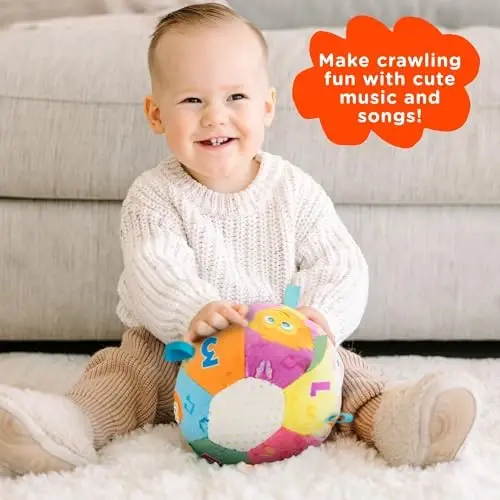 Move2Play, Hilariously Interactive Baby Ball with Music & Sound Effects | First Birthday Gift | Toddler Toy for Boys & Girls | Age 6, 9, 12, 18+ Month | 1, 2+ Year's Old (Baby Ball) - 3