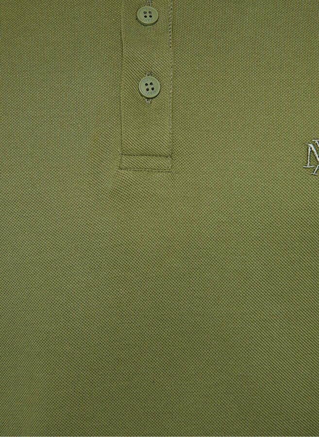 Movi Polo Yaka Qisqa Yengli Yashil Erkaklar T-Shirt - 5