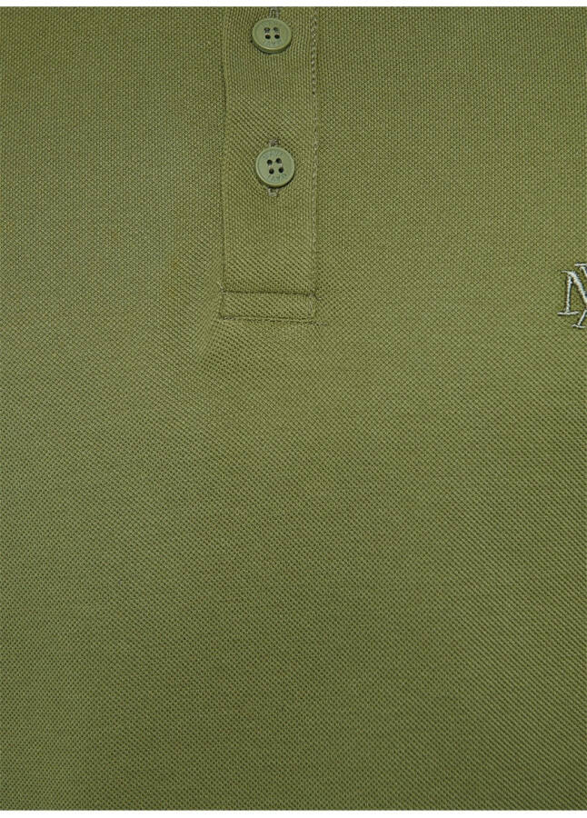 Movi Polo Yaka Qisqa Yengli Yashil Erkaklar T-Shirt - 11