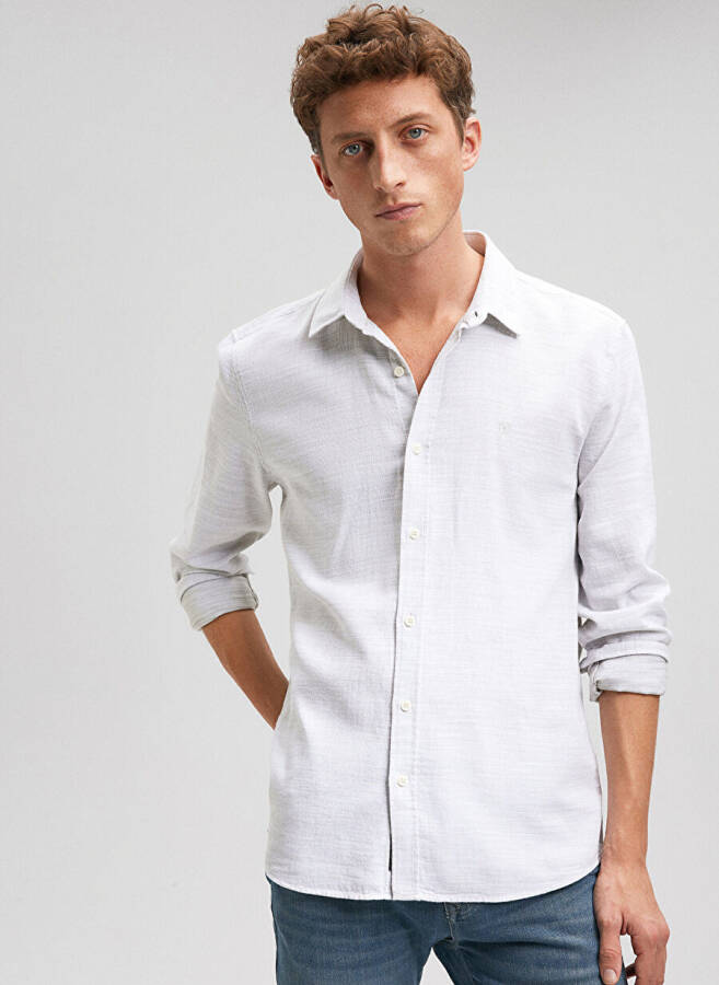 Movi Slim Fit Yashil Tek Rangli Erkak Ko'ylagi - 2