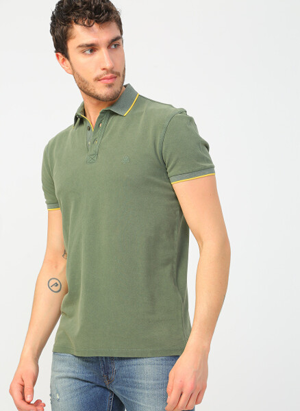 Movi Yassi Yog' Yashili Erkak Polo T-Shirt 065920-30721 POLO Zaytun Yashili - 1