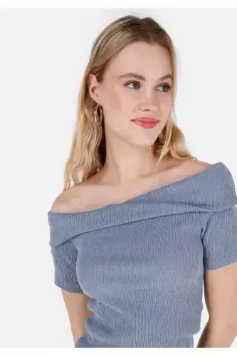 Moviy ayollar uchun T-shirt qisqa yengli - 4