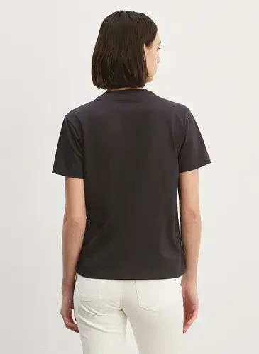 Moviy Bisiklet Yaka Kulrang Ayollar Futbolkasi M1600965-70087-BASIC SHORT SLEEVE T - 3