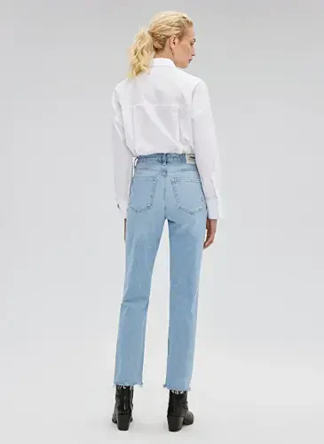 Moviy NEW YORK Yuqori Bel Ankle Pach Straight Fit Moviy Ayollar Jinsiy Shim M101441-86391 - 4