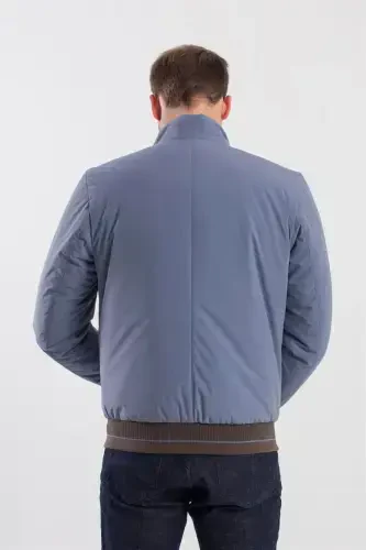 Moviy rangli Comfort Fit tik tur yoqli kurt - 4