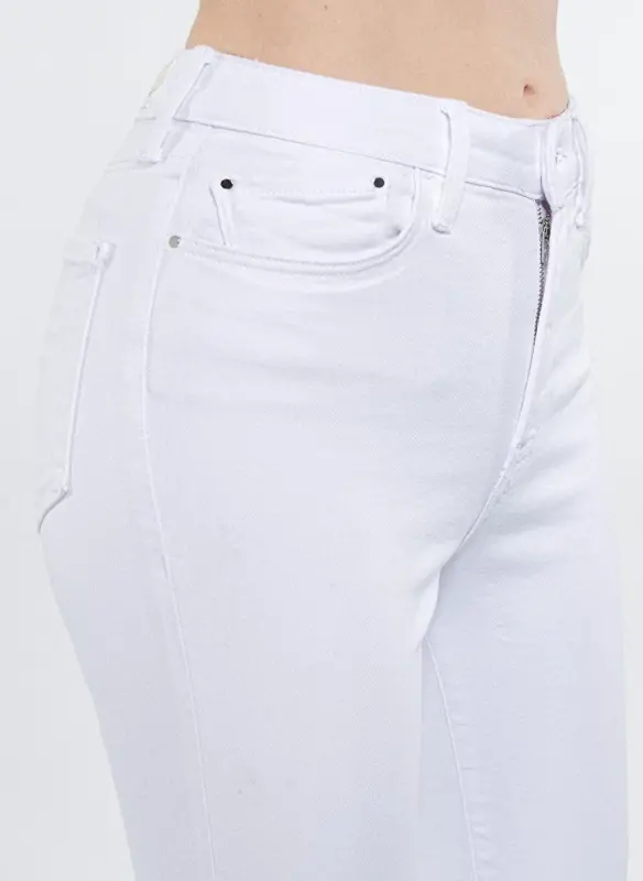 Moviy Serenay baland belli tor qilib yopishtirilgan oq ayollar jinsi shim M100980-83673 - 6