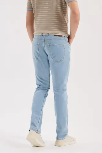 Moviy Slim Fit 5 cho'ntakli elastik jinsi shim - 4
