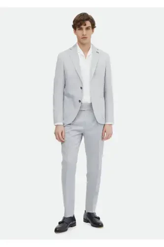 Moviy tekis Zeroweight Slim Fit paxta aralash kostyum. - RAMSEY (1)