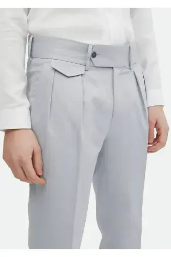 Moviy tekis Zeroweight Slim Fit paxta aralash kostyum. - 6