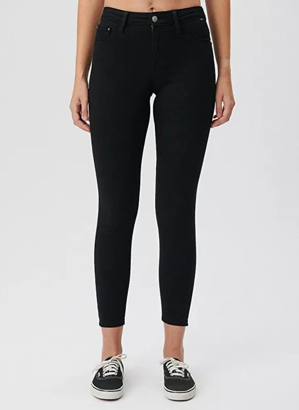 Moviy TESS Double Black Skinny Fit Qora Ayollar Jinsiy Shim M100328-35252 - 3