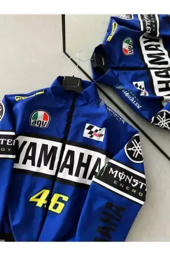 Moviy Unisex Parashut Mato Oversize Raqamli Bosmali Qora Shamolga chidamli Yomg'ir Palto Yupqa Kurtka-To'q ko'k - 1