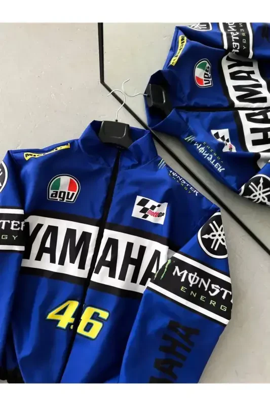 Moviy Unisex Parashut Mato Oversize Raqamli Bosmali Qora Shamolga chidamli Yomg'ir Palto Yupqa Kurtka-To'q ko'k - 1