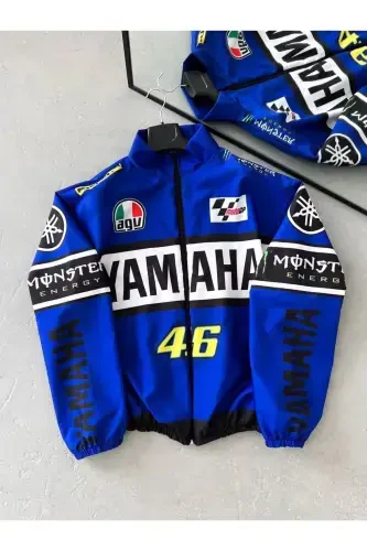 Moviy Unisex Parashut Mato Oversize Raqamli Bosmali Qora Shamolga chidamli Yomg'ir Palto Yupqa Kurtka-To'q ko'k - LUSHEN (1)