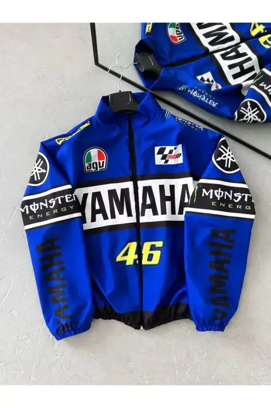 Moviy Unisex Parashut Mato Oversize Raqamli Bosmali Qora Shamolga chidamli Yomg'ir Palto Yupqa Kurtka-To'q ko'k - 2