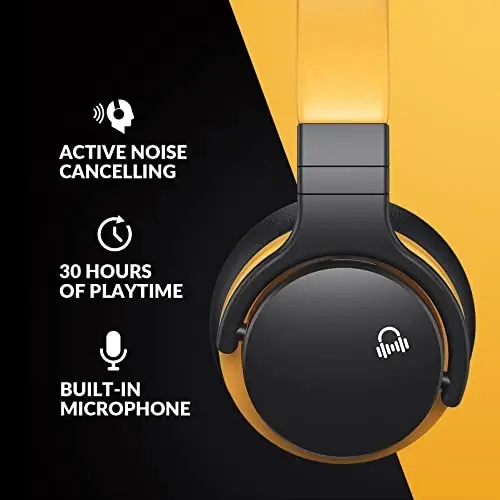 Million Sold Classic E7 Active Noise Cancelling Headphones with Upgraded HD Sound, Wireless Bluetooth Headphones Over The Ear Unequaled Comfort, Vivid Deep Bass, for Home Office Travel Birthday Gift - 2