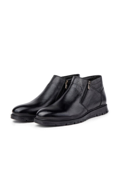 Moyna Genuine Leather Rubber Sole Men's Fur Boots, Fur Lined Boots 