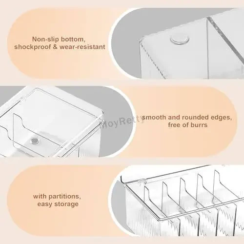 MoyRetty Acrylic Lash Extension Organizer, Large Capacity Eyelash Extension Supplies Storage Container Box, Neatly Store and Organize Your Lash Supplies (Clear) - 10
