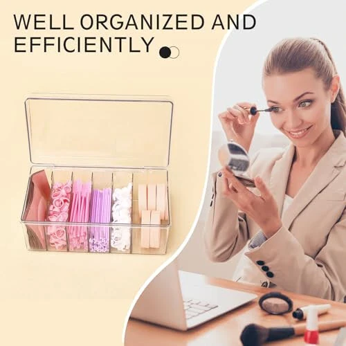 MoyRetty Acrylic Lash Extension Organizer, Large Capacity Eyelash Extension Supplies Storage Container Box, Neatly Store and Organize Your Lash Supplies (Clear) - MoyRetty (1)