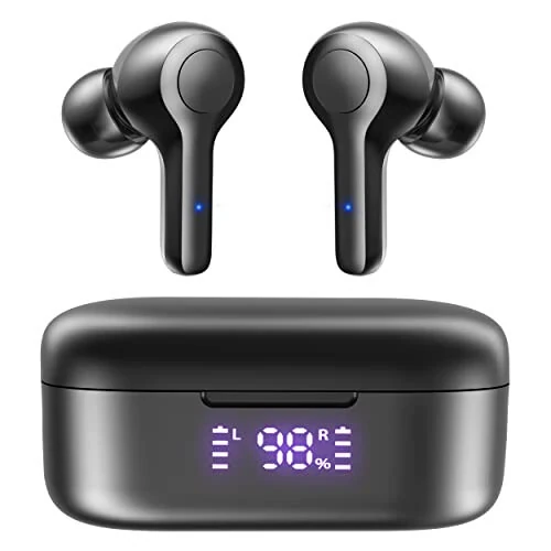 MOZOTER Bluetooth 5.3 Wireless Earbuds, Deep Bass Loud Sound Clear Call Noise Cancelling with 4 Microphones in-Ear Headphones with Wireless Charging Case Compatible for iPhone Android, Workout - MOZOTER