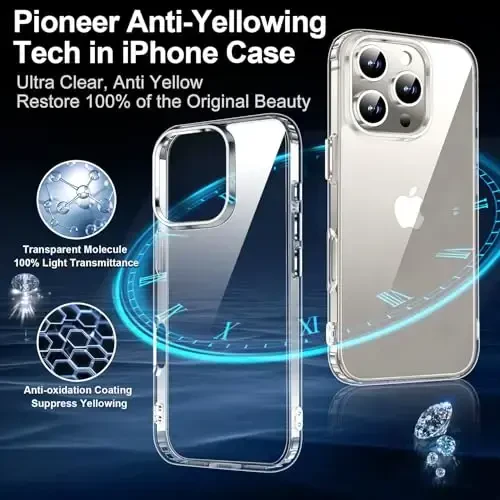 MOZOTER for iPhone 16 Pro Case Clear,[Anti-Yellowing] [Non-Slip] Shockproof Bumper Phone Cover,Slim Thin Cute Case for iPhone 16 Pro 6.3 inch-Clear - 4