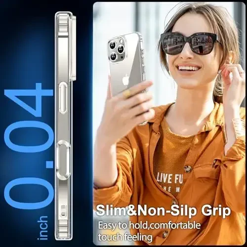 MOZOTER for iPhone 16 Pro Case Clear,[Anti-Yellowing] [Non-Slip] Shockproof Bumper Phone Cover,Slim Thin Cute Case for iPhone 16 Pro 6.3 inch-Clear - 5