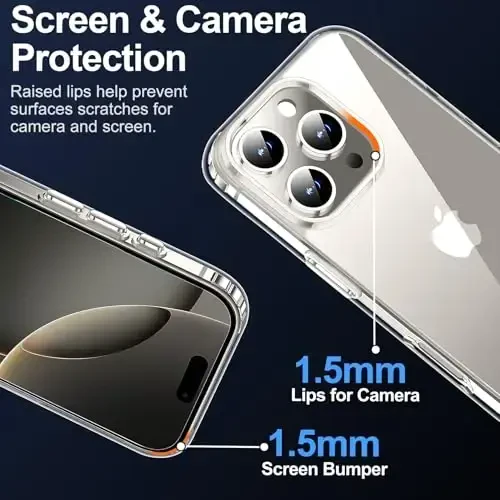 MOZOTER for iPhone 16 Pro Case Clear,[Anti-Yellowing] [Non-Slip] Shockproof Bumper Phone Cover,Slim Thin Cute Case for iPhone 16 Pro 6.3 inch-Clear - 6